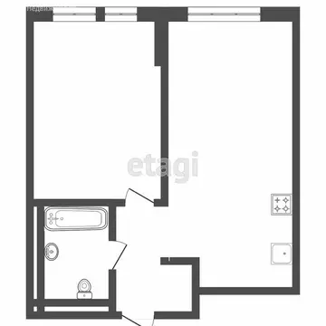 1-комнатная квартира: Тюмень, Полевая улица, 117к7 (40 м)