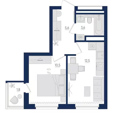 1-к кв. Башкортостан, Уфа бул. Яркий (33.1 м)