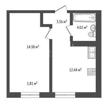 1-комнатная квартира: Краснодар, Обрывная улица, 132/1к12 (34.8 м)