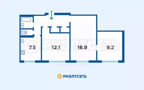 3-к кв. Мурманская область, Мурманск ул. Адмирала флота Лобова, 60 ...