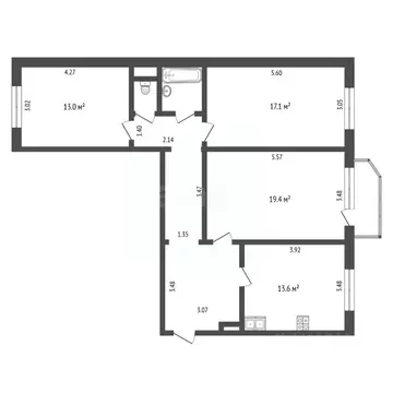 3-к кв. Тюменская область, Тюмень Инженерная ул., 68 (85.9 м)