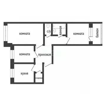 3-к кв. Курганская область, Курган ул. Куйбышева, 137А (62.5 м)