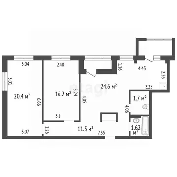 3-к кв. Воронежская область, Воронеж ул. 9 Января, 68/2к2 (77.5 м)