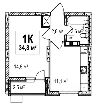 1-к кв. Нижегородская область, Нижний Новгород просп. Гагарина, 36к4 ...
