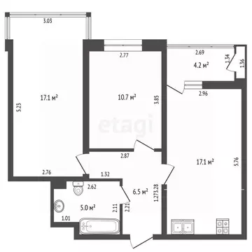 2-к кв. Краснодарский край, Анапа Парковая ул., 79к1 (56.4 м)