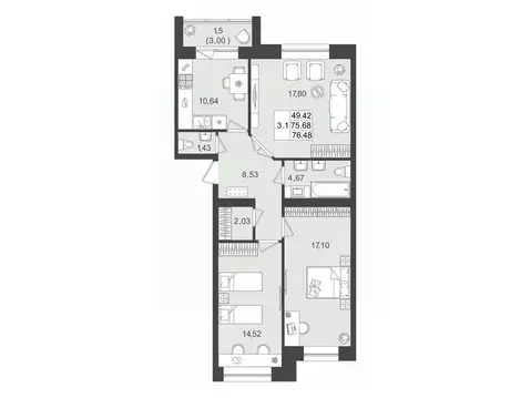 3-к кв. Татарстан, Верхнеуслонский район, Набережно-Морквашское с/пос, ...