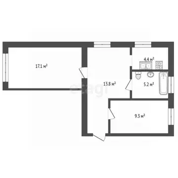 2-к кв. Архангельская область, Архангельск ул. Самойло, 12А (49.7 м)