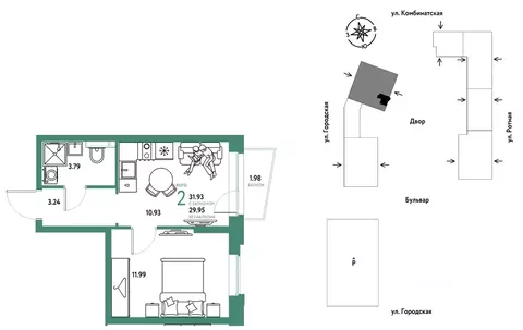 2-к кв. Свердловская область, Екатеринбург муниципальное образование, ...