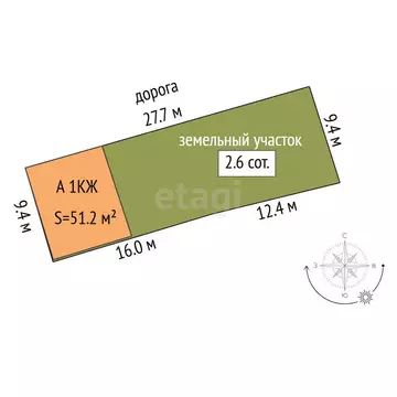 Дом в Тюмень, Физкультурная улица (51.2 м)