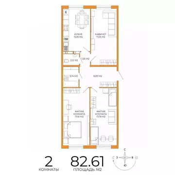 2-к кв. Пензенская область, Пенза ул. Яшиной, 14 (82.61 м)