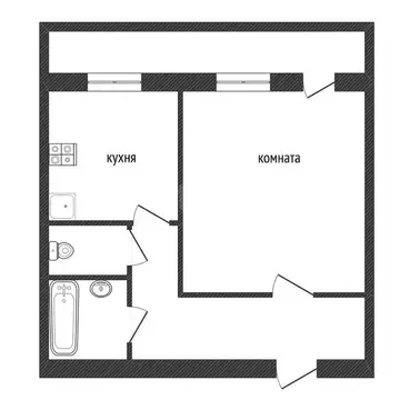 1-комнатная квартира: Кириши, улица Нефтехимиков, 22 (29.6 м)