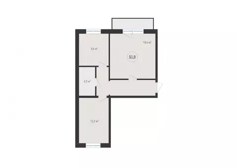 2-к кв. Челябинская область, Челябинск ул. Молодогвардейцев, 34 (51.8 ...