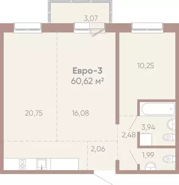2-к кв. Иркутская область, Иркутск Советская ул., 109/3 (60.62 м)