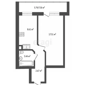 1-к кв. Марий Эл, Йошкар-Ола ул. Йывана Кырли, 33А (39.0 м)