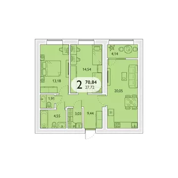 2-к кв. Брянская область, Брянский район, пос. Мичуринский, ...