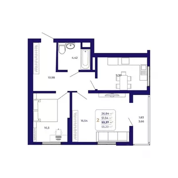 2-к кв. Башкортостан, Уфа Затон-Восточный жилрайон, Паруса жилой ...