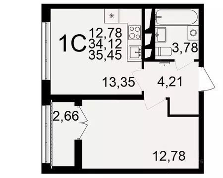 1-к кв. Тульская область, Тула пос. Горелки, Время жилой комплекс ...