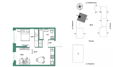 2-к кв. Свердловская область, Екатеринбург муниципальное образование, ...