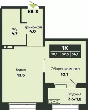 1-к кв. Новосибирская область, Новосибирск Гренландия жилой комплекс ...
