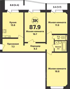 3-к кв. Новосибирская область, Новосибирский район, Станционный ...