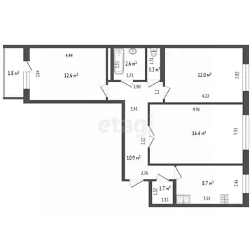3-к кв. Башкортостан, Стерлитамак ул. Артема, 25 (66.2 м)