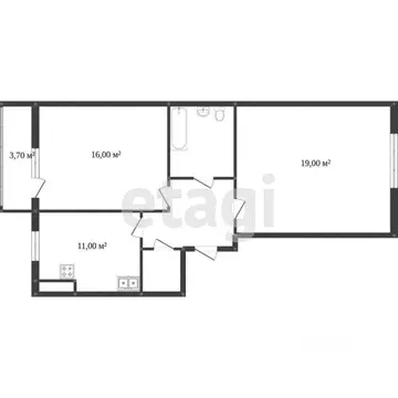 2-к кв. Калужская область, Калуга Хрустальная ул., 60Б (56.4 м)