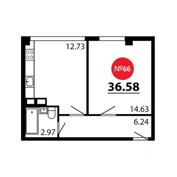 1-к кв. Крым, Симферопольский район, с. Перово  (36.58 м)