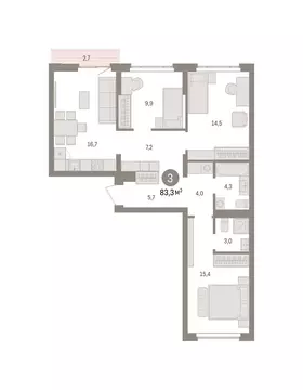 3-комнатная квартира: Екатеринбург, жилой район Сортировочный, ...