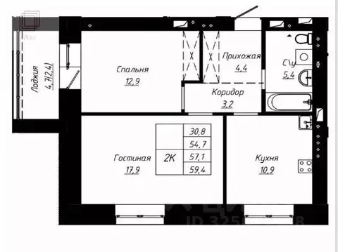 2-к кв. Алтайский край, Барнаул ул. Чернышевского, 189к1 (57.0 м)