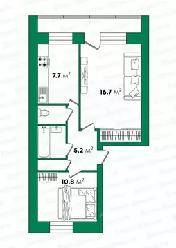 2-к кв. Кировская область, Киров ул. Красина, 7 (49.1 м)