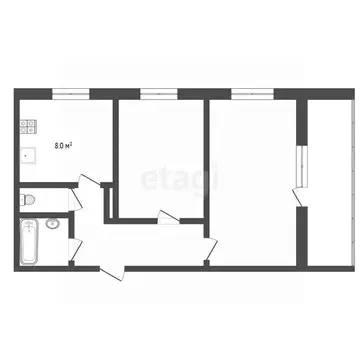 2-к кв. Тюменская область, Тюмень ул. 30 лет Победы, 94 (50.1 м)