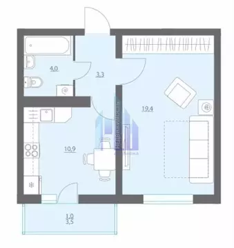 1-к кв. Воронежская область, Воронеж ул. Торпедо, 33А (38.2 м)