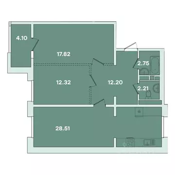 2-к кв. Иркутская область, Иркутск ул. Петрова, 16 (79.91 м)
