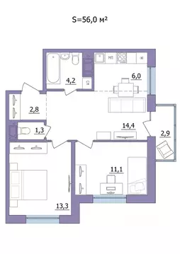 3-к кв. Карелия, Петрозаводск Перевалка-2 мкр,  (56.0 м)