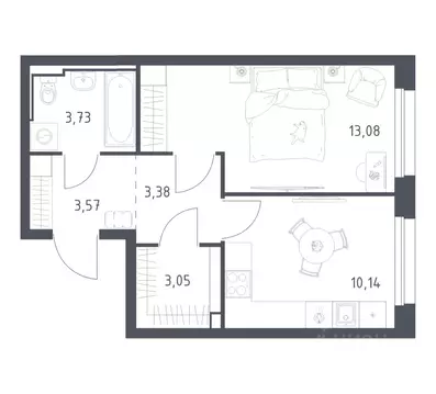 1-к кв. Приморский край, Владивосток ул. Нейбута (36.95 м)