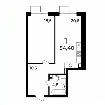 1-к кв. Нижегородская область, Нижний Новгород ул. Воровского, 8 (54.1 ...