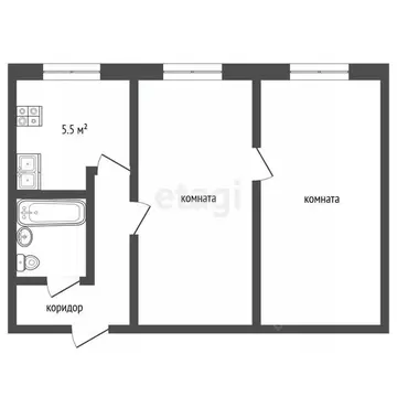 2-к кв. Ярославская область, Рыбинский муниципальный округ, пос. ...
