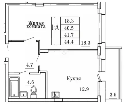 1-к кв. Чувашия, Чебоксары бул. Солнечный, 46к1 (44.0 м)