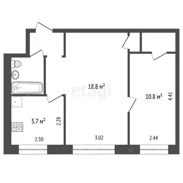 2-к кв. Челябинская область, Челябинск ул. Шаумяна, 81 (43.0 м)