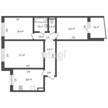 3-комнатная квартира: Ростов-на-Дону, микрорайон Темерник, улица ...