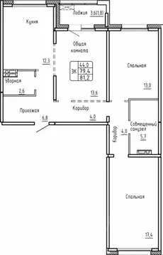 3-к кв. Новосибирская область, Новосибирск Самоцветы жилой комплекс ...
