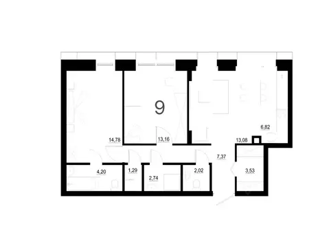 3-к кв. Татарстан, Казань ул. Сары Садыковой (68.99 м)