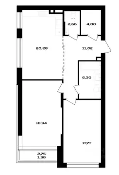 2-к кв. Воронежская область, Воронеж ул. Ольминского, 4 (80.97 м)