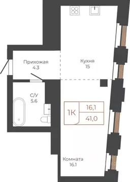 1-к кв. Алтайский край, Барнаул пл. Баварина, 8к2 (40.9 м)