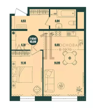 1-к кв. Ханты-Мансийский АО, Сургут 39-й мкр, Крылов жилой комплекс ...