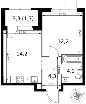 1-к кв. Московская область, Химки Клязьма-Старбеево мкр, Международный ...