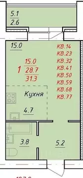 1-к кв. Алтайский край, Новоалтайск Индустриальная ул., 18А (31.3 м)