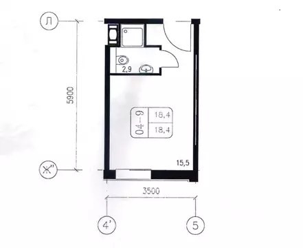 Студия Санкт-Петербург ул. Матроса Железняка, 2 (18.4 м)