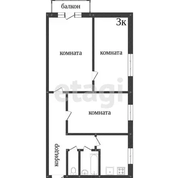 3-комнатная квартира: Миасс, проспект Автозаводцев, 5 (62.2 м)