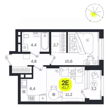 2-к кв. Свердловская область, Екатеринбург Южная Ботаника жилрайон, ...